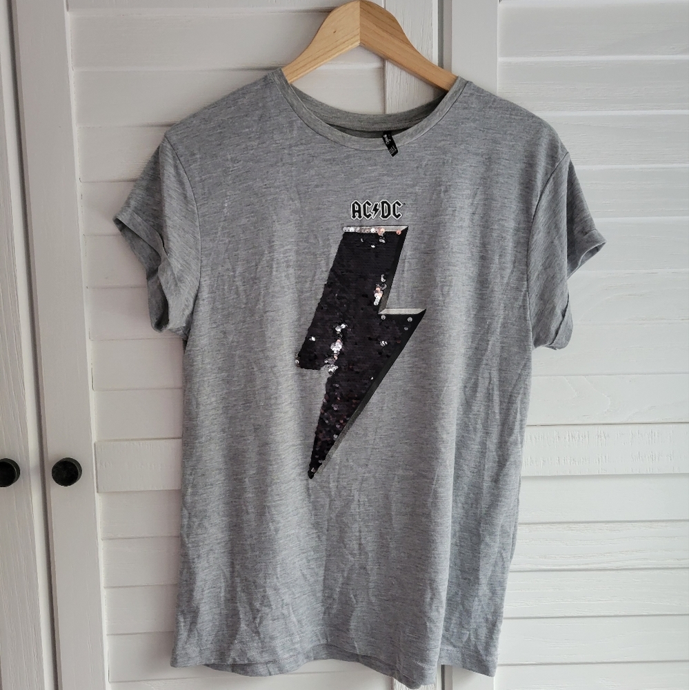 Band t-shirt - sequin AC/DC , thunderbolt